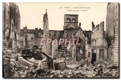 Cartes postales Reims Eglise Saint Jacques Militaria