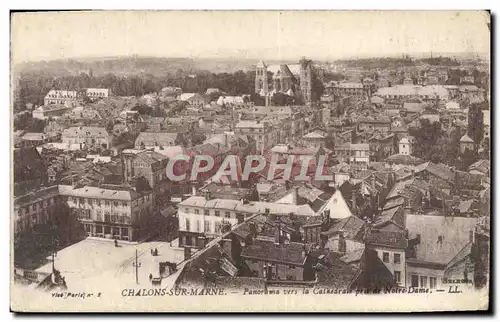 Cartes postales Chalons Sur Marne Panorama Vers la Cathedrale pres de Notre Dame