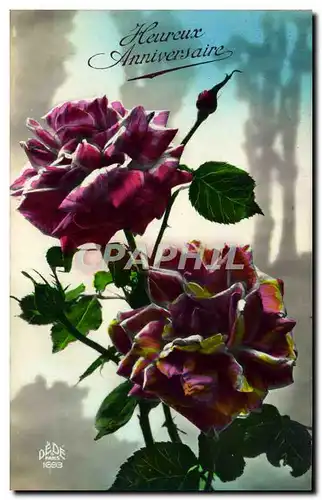 Cartes postales Fantaisie Fleurs Roses