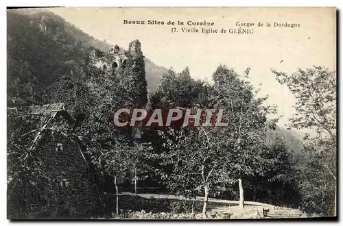 Cartes postales Beaux Sites de la Correze Les Gorges de la Dordogne Vieille eglise de Glenic