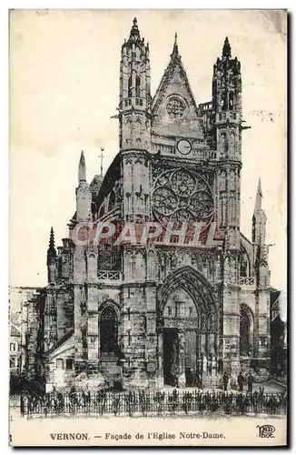 Cartes postales Vernon Facade de L'Eglis Notre Dame
