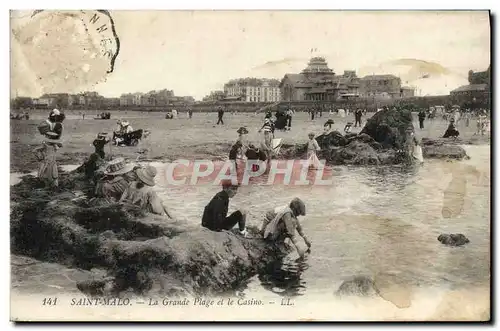 Cartes postales Saint Malo La Grande Plage et le Casino Enfants