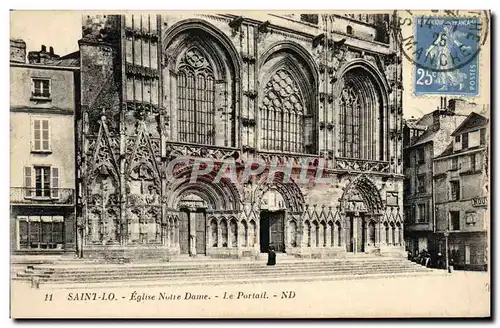 Ansichtskarte AK Saint Lo Eglise Notre Dame La Portail