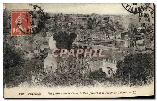 Cartes postales Poitiers Vue Generale Sur le Clain le Pont Joubert et le rocher de Coligny
