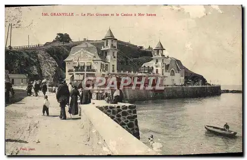 Cartes postales Granville Le Plat Gousset et le Casino a mer haute