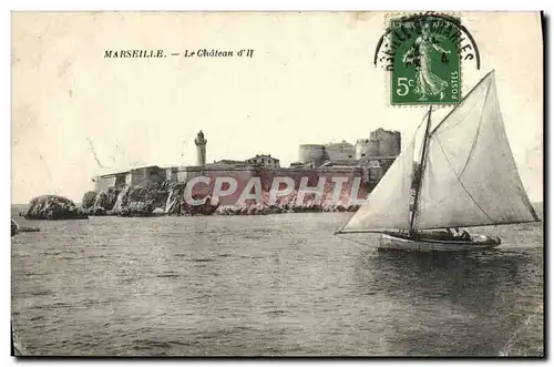 Cartes postales Marseille Le Chateau d&#39If Bateau