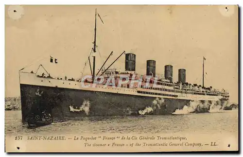 Cartes postales Saint Nazaire Le Paquebot France de la Cie Generale Transatlantique Bateau