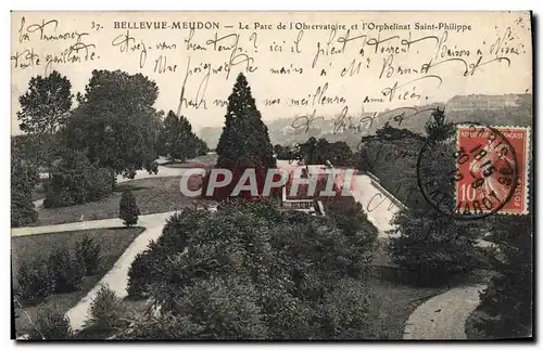 Cartes postales Bellevue Meudon Le Parc de l'Observatoire et l'orphelinat Saint Philippe