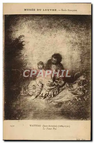 Cartes postales Musee Du Louvre Ecole Francaise Watteau Le Faux Pas