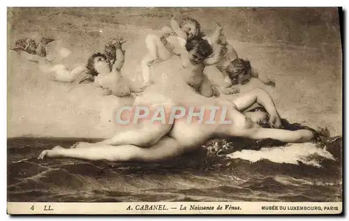 Cartes postales Cabanel La Naissance De Venus Musee Du Luxembourg Paris Erotique Anges