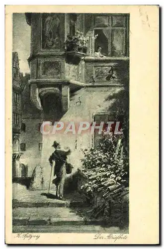 Cartes postales Spitzweg Der Briefbote