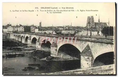 Cartes postales Orleans Vue Generale Le Pont Et La Rue Royale
