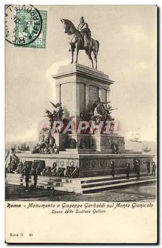 Ansichtskarte AK Roma Monumento a Giuseppe Garibaldi Sul Monte Gianicolo Opera Della