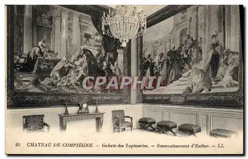 Cartes postales Chateau De Compiegne Galerie Des Tapisseries Evanouissement D'Esther