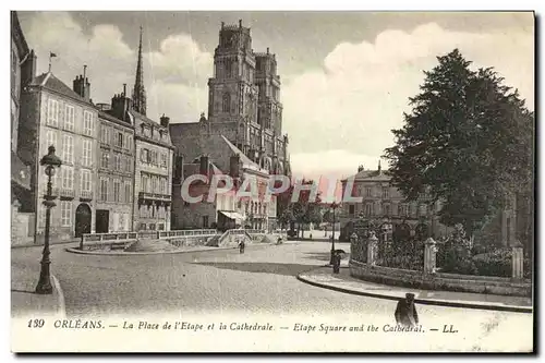 Cartes postales Orleans La Place De l&#39Etape Et La Cathedrale Etape Square And The Cathedrale