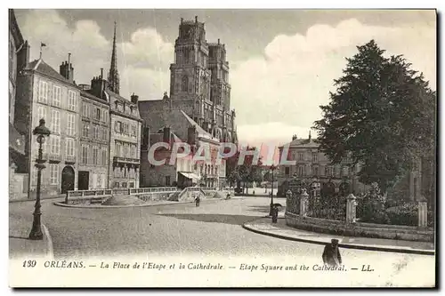 Cartes postales Orleans La Place De l'Etape Et La Cathedrale Etape Square And The Cathedrale