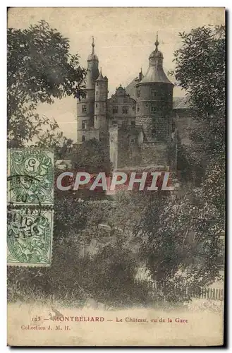 Cartes postales Montbeliard Le Chateau Vu De La GAre