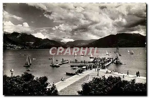 Moderne Karte Lac d&#39Annecy Regates A La Voile Et Fete De Natation