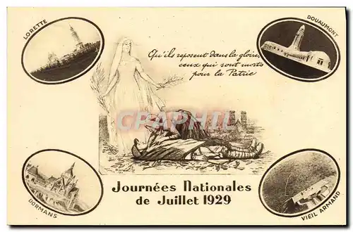 Ansichtskarte AK Journees Mationales De Juillet 1929 Lorette Dormans Douaumont Vieil Armand Militaria