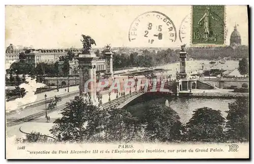 Ansichtskarte AK Paris Perspective Du Pont Alexandre III Et De l&#39Esplanade Des Invalides Vue Prise Du Grand Pa