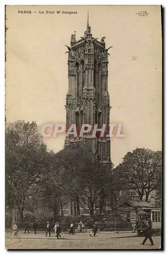 Cartes postales Paris La Tour St Jacques Tramway