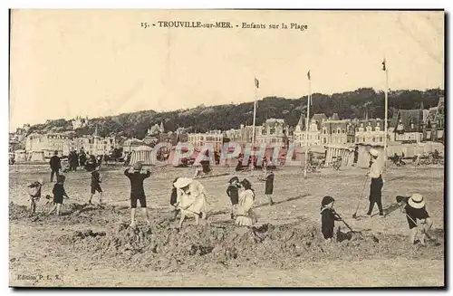 Cartes postales Trouville Sur Mer Enfants Sur La Plage