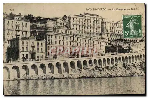 Cartes postales Monte Carlo La Rampe Et Les Hotels