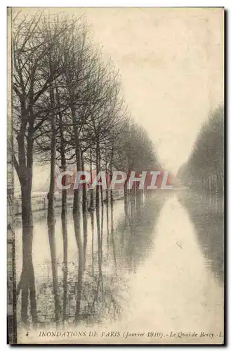 Ansichtskarte AK Inondations De Paris Le Quai De Bercy Janiver 1910