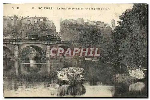 Ansichtskarte AK Poitiers Le Pont Du Chemin De Fer A La Porte De Paris Train