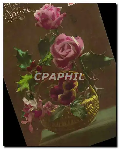 Cartes postales Bonne Annee Fleurs