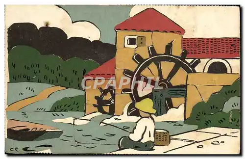 Cartes postales Moulin (fait a la main)