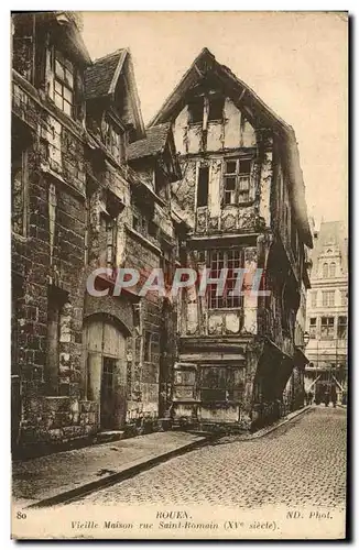 Ansichtskarte AK Rouen Vieille Maison Rue Saint Romain