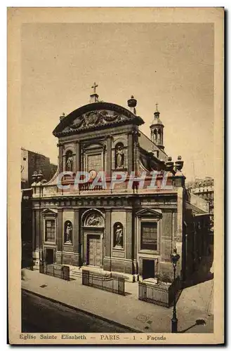 Cartes postales Eglise Sainte Elisabeth Paris Facade