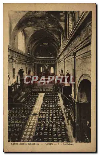 Cartes postales Eglise Sainte Elisabeth Paris Interieur