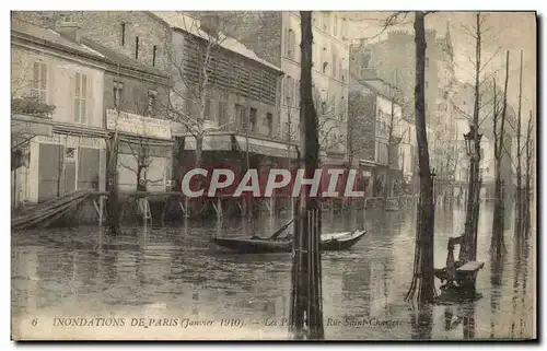 Cartes postales Inondations De Paris Les passerelles Rue Saint Charles