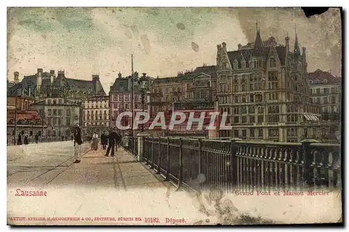 Cartes postales Lausanne Grand Pont Et Maison Mercier