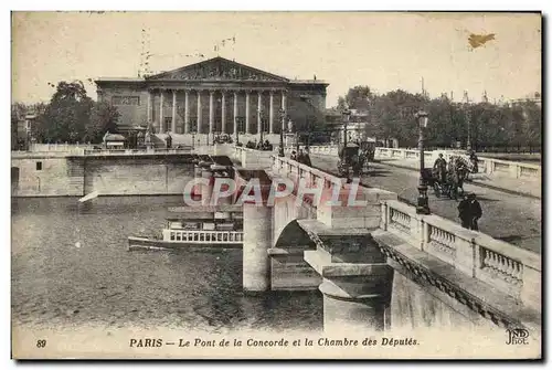 Cartes postales Paris Le Pont De La Concorde Et La Chambre Des Deputes
