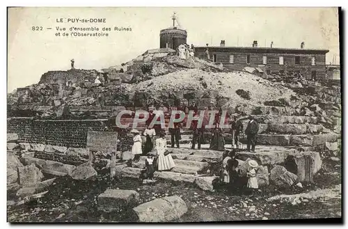 Cartes postales Le Puy De Dome Vue D&#39Ensemble Des Ruines Et De l&#39Observatoire