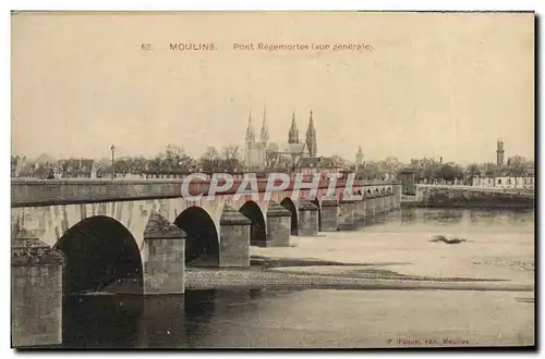 Ansichtskarte AK Moulins Pont Regemortes Vue generale