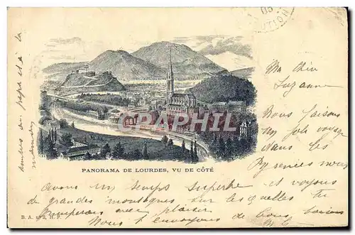 Cartes postales Panorama De Lourdes Vu De Cote