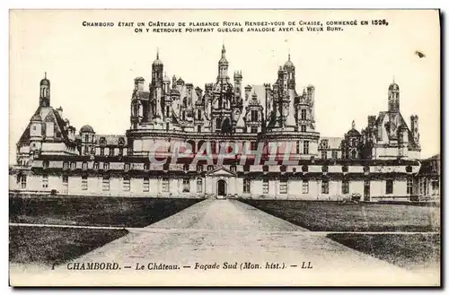 Cartes postales Chambord Le Chateau Facade Sud