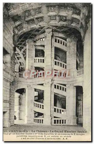 Cartes postales Chambord Le Chateau Le Grand Escalier Double