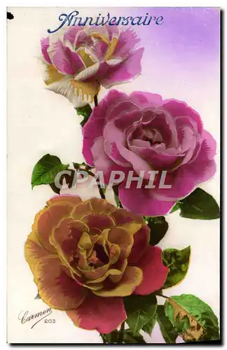 Cartes postales Anniversaire Fleurs