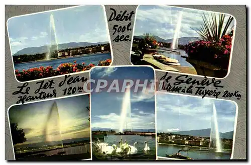 Cartes postales moderne Geneve Le jet d&#39eau Cygnes