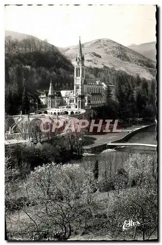 Cartes postales moderne Lourdes La Basilique le Gave