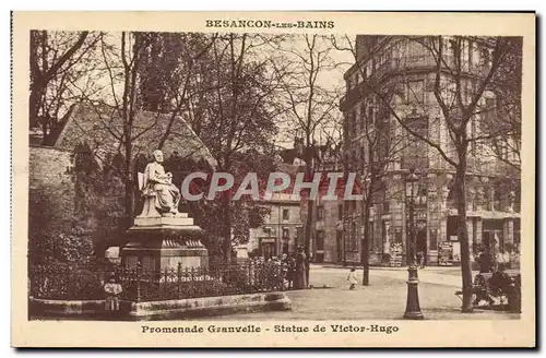 Ansichtskarte AK Besancon les Bains Promenade Granvelle Statue de Victor Hugo