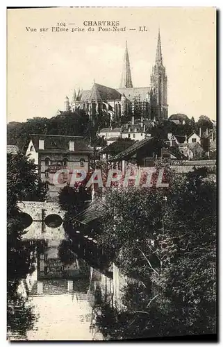 Cartes postales Chartres Vue sur L&#39Eure Prise du Pont Neuf