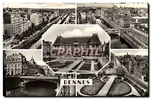 Moderne Karte Rennes Les Quais de la Vilaine Le Palais de Justice