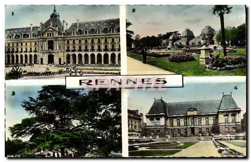 Moderne Karte Rennes Le Palais du Commerce Jardin Anglais du thabor Cedre