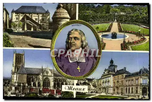 Moderne Karte Meaux Le vieux chapitre Jardin de l&#39ancien eveche La cathedrale L&#39hotel de ville Bossuet